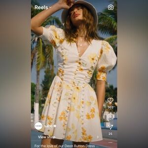 Sabo skirt luxe floral Deon button dress, size L (never worn!)